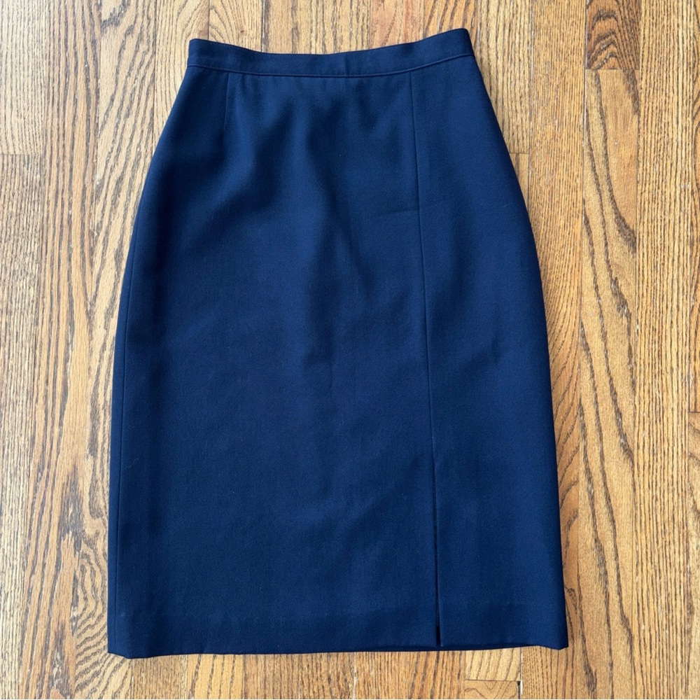 Vintage PAUL STANLEY / CoCo Beland M Blue Pencil‎ Skirt 100% Pure Wool Size 4P